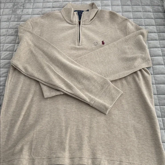 Ralph Lauren Light Tan Quarter-Zip Sweater - Picture 3 of 5